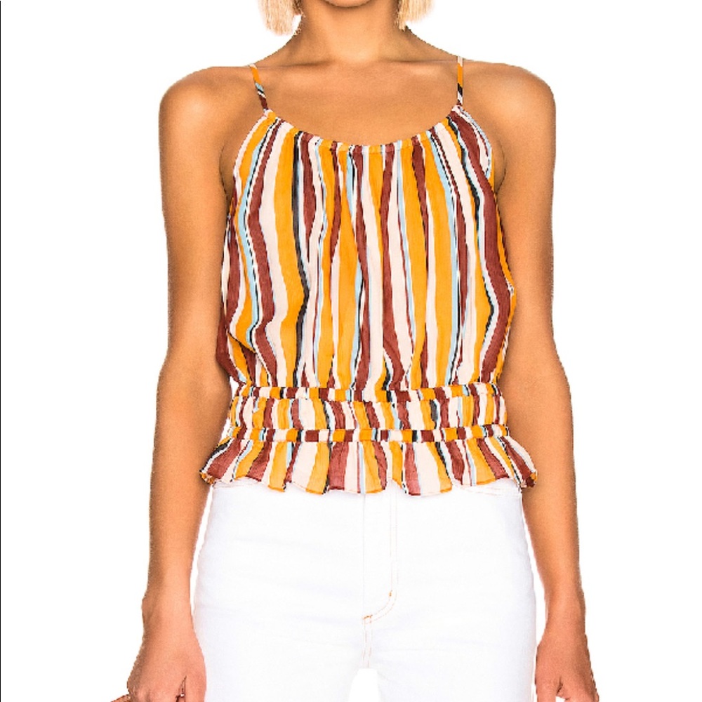 Frame tank top orange high neck small